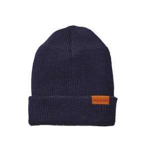 Merino Wool Knit Cap Beanie In Navy Blue