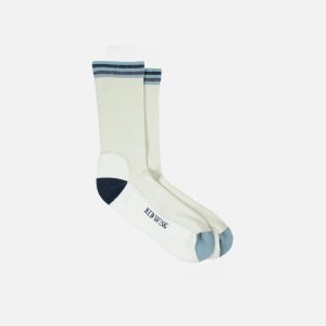 Vintage Stripe Socks - 97667 - Silver Birch. Carbon Navy. Steel Blue